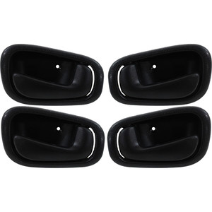 Door Handle Pair/Set for Toyota Corolla / Prizm 1998-2002, Front and Rear, Right Passenger and Left Driver, Inside, Pair/Set of 4, Black, Manual Lock, without Lock Hole, Replacement