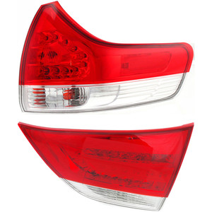 Tail Light Assembly for 2011-2012 Toyota Sienna, Right Passenger Outer, Halogen, Set of 2 Replacement