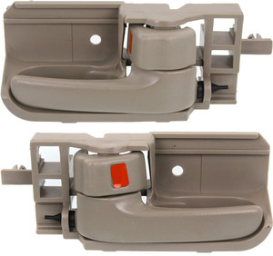 Interior Front Door Handle Pair/Set for 2003-2008 Toyota Corolla/Matrix and 2005-2015 Tacoma, Right Passenger and Left Driver, Beige (Bone), Plastic, Replacement