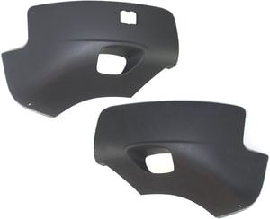 Pair/Set - Front Bumper End for Volvo XC90 2003-2006, Right Passenger and Left Driver, Lower Side, Primed (Ready to Paint), with Fog Light Hole, Replacement Set