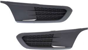 Pair/Set - Front Fog Light Cover for Volkswagen Jetta 2011-2014, Right Passenger and Left Driver Side, Black Replacement Set