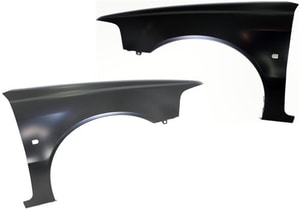 Front Fender Pair/Set for Volvo S40 2001-2004, Right Passenger and Left Driver, Primed (Ready to Paint), Old Style Replacement