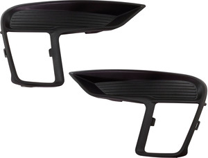 Fog Light Cover Replacement Pair/Set for 2018-2019 Ford Explorer, Textured Black, Right Passenger and Left Driver