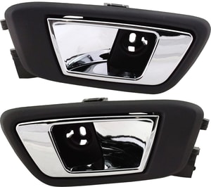 Rear Door Handle Pair/Set for Ford Fiesta 2014-2019, Right Passenger and Left Driver, Inside, Chrome/Textured Black, Compatible with 2014-2016 SE/ST/Titanium Models, Replacement