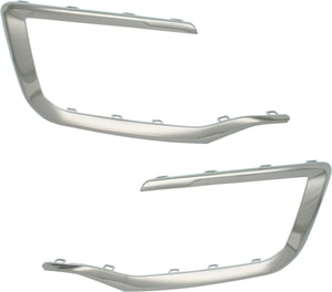 Front Bumper Molding Pair/Set for 2016-2017 GMC Terrain, Right Passenger and Left Driver Chrome, Excluding Denali Model - Replacement