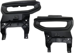 Front Fog Light Molding Pair/Set for GMC Sierra 1500 (2016-2018), Right Passenger and Left Driver, Textured Black, Includes 2019 1500 Limited, Replacement