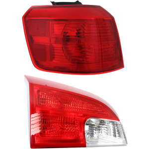 Tail Light Assembly Set for GMC Terrain 2010-2017, Left Driver, Inner and Outer, Red Lens, Replacement