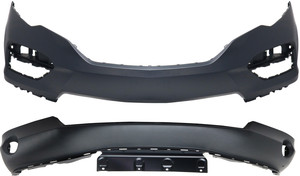 Bumper Cover Set for 2016-2018 Honda Pilot, Front Upper and Lower, Elite/Touring Models, Replacement