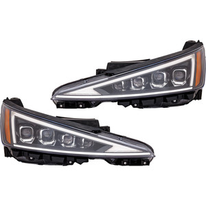 Pair/Set - LED Headlight Assembly for 2019-2020 Hyundai Elantra, Right Passenger and Left Driver, Compatible with Korea Built Vehicle, Replacement