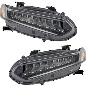 Headlight Assembly Pair/Set for 2021-2022 Honda Accord Sedan, Fits EX-L, Touring, Hybrid EX-L, Hybrid Touring Models, Includes Right Passenger and Left Driver LED Lights, Replacement