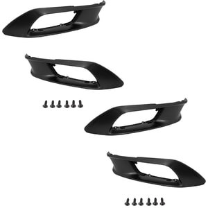Fog Light Cover Pair/Set for 2012 Honda Civic, Right Passenger and Left Driver Side, Black Replacement