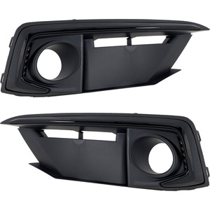 Front Fog Light Molding Pair/Set for Honda Civic 2019-2021, Right Passenger and Left Driver, Black, Sport Model, Sedan 2019-2021, Coupe 2019-2020 Replacement
