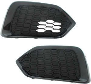 Pair/Set - Fog Light Cover for Honda Civic 2017-2019, Right Passenger and Left Driver, Black Replacement