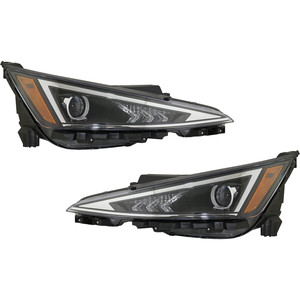 Driving Light Assembly Pair/Set for 2019-2020 Hyundai Elantra, Right Passenger and Left Driver, Excluding LED Daytime Running Light, Korea Built Vehicle Replacement