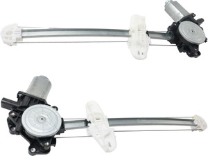 Pair/Set - Power Rear Window Regulator with Motor for 2012-2015 Honda Civic Sedan, Right Passenger & Left Driver, Replacement Set