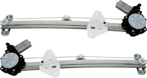 Pair/Set - Rear Window Regulator with Motor for Honda Pilot 2009-2015, Power, Right Passenger and Left Driver, Replacement Set