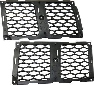 Pair/Set - Textured Black Grille with Honeycomb Mesh for Jeep Grand Cherokee, Right Passenger and Left Driver Replacement, 2017-2021 Model