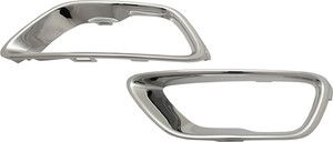 Front Fog Light Molding Pair/Set for 2014-2022 Jeep Grand Cherokee WK, Right Passenger and Left Driver, Chrome, Suited for Laredo, Overland, Limited (excluding Limited X Package), Trailhawk Models Replacement