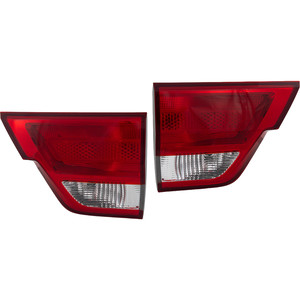 Tail Light Assembly Pair/Set for 2011-2013 Jeep Grand Cherokee, Inner Halogen, Right Passenger and Left Driver Replacement