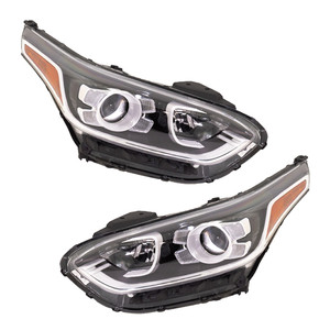 Pair/Set - Headlight Assembly for Kia Forte Sedan 2019-2021, Right Passenger and Left Driver, Halogen, Fits EX/GT-Line/S Model, Replacement
