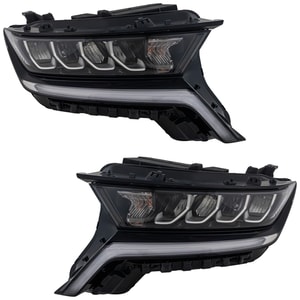Headlight Assembly Pair/Set for KIA Sorento 2021-2022, LED with Multi Focus Reflector, Right Passenger and Left Driver, Sport Model, Without Integrated Daytime Running Light, Replacement