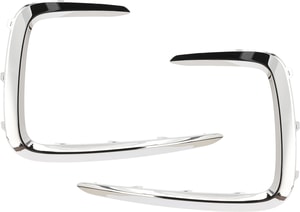 Pair/Set - Fog Light Cover for KIA Sedona 2019-2021, Right Passenger and Left Driver Outer, Silver, Sport Type Replacement