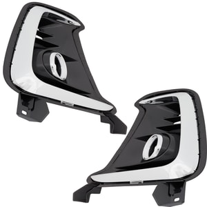Front Fog Light Molding Pair/Set for KIA Sorento 2019-2020, Right Passenger and Left Driver, Chrome Finish, with Halogen Type Fog Light, Fits SX/SX Limited Models, Replacement