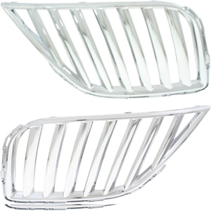 Chrome Grille Pair/Set for 2011-2015 Lincoln MKX, Right Passenger and Left Driver Replacement