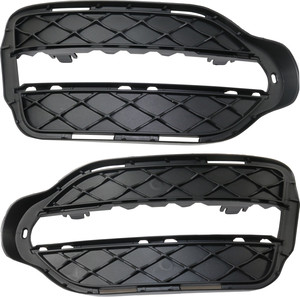 Front Fog Light Cover Pair/Set for 2013-2015 Mercedes-Benz GLK250/GLK350, Right Passenger and Left Driver Sides, Textured Black, without AMG Styling Package Replacement