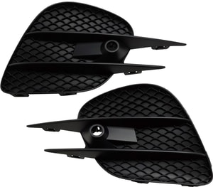 Pair/Set - Front Fog Light Cover for Mercedes-Benz GLC300 (2016-2019), Right Passenger and Left Driver, Textured Black Replacement Set