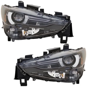 Pair/Set - LED Headlight Assembly for Mazda CX-5 2020-2021, Right Passenger and Left Driver, with Adaptive Headlights, From March 1, 2020 Replacement