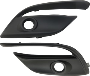 Front Fog Light Molding Pair/Set for Mazda 3 (2017-2018) Right Passenger and Left Driver Side, Textured Black, for Mexico Built Vehicles - Replacement Set