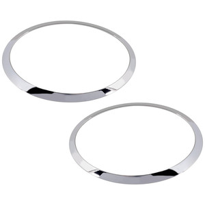 Headlight Bezel Pair/Set for 2014-2023 Mini Cooper - Hatchback/Convertible, Right Passenger & Left Driver, Chrome, Replacement