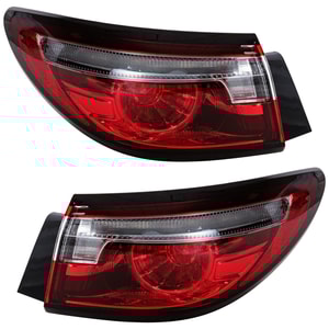 Pair/Set - LED Tail Light Assembly for Mazda 6 2018-2021, Right Passenger and Left Driver Outer, Without Signature Lighting, Replacement Pair/Set