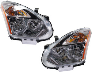 Headlight Assembly for 2008 Nissan Rogue, Right Passenger and Left Driver Pair/Set of 2, HID/Xenon Light, with HID Set, Replacement