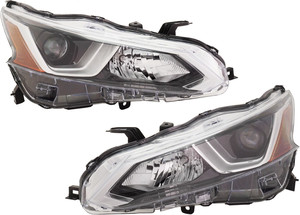 Headlight Assembly for Nissan Altima (2019-2021), Halogen, Right Passenger and Left Driver, Replacement Pair/Set