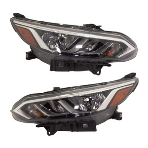 Headlight Assembly Pair/Set for Nissan Sentra 2020-2023, Halogen, Right Passenger and Left Driver, Replacement