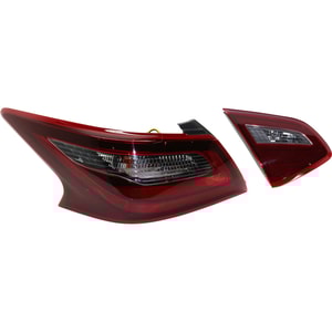 Tail Light Set for 2018 Nissan Altima, Left Driver, Inner and Outer, Halogen, Replacement