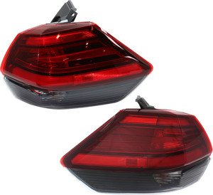 Tail Light Assembly Pair/Set for Nissan Rogue 2017-2017, Right Passenger and Left Driver, Outer, Halogen, Suitable for Japan/Korea/USA Built Vehicle, Replacement
