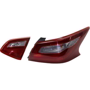 Tail Light Assembly for 2018 Nissan Altima, Right Passenger Side, Inner and Outer, Halogen, Replacement Set