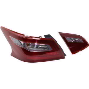Tail Light Set for 2018 Nissan Altima, Left Driver Inner and Outer Halogen, Replacement