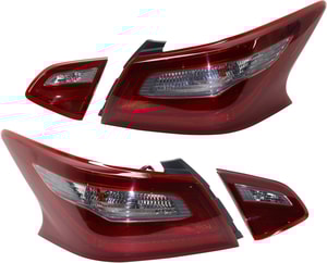 Tail Light Assembly Pair/Set for 2018 Nissan Altima, Right Passenger and Left Driver, Inner and Outer Replacement