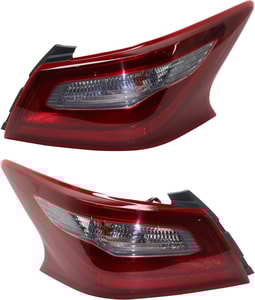 Tail Light Assembly Pair/Set for 2018 Nissan Altima, Right Passenger and Left Driver Sides, Outer, without Smoke Lens, Replacement