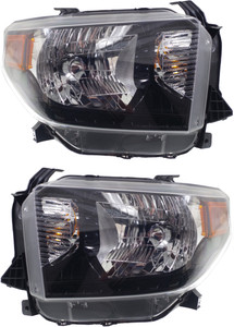 Headlight Assembly Pair/Set for Toyota Tundra 2015-2017, Halogen, TRD Pro Model, Compatible with All Cab Types, Right Passenger and Left Driver Side Replacement