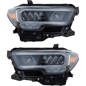 Pair/Set - Headlight Assembly for 2020-2023 Toyota Tacoma, LED, Right Passenger and Left Driver, Limited/TRD Off-Road w/o TRD Pro Package/TRD Sport Models Replacement