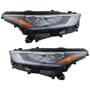LED Headlight Assembly Pair/Set for 2020 Toyota Highlander L, LE, XLE Models, Includes Right Passenger and Left Driver Side Replacement