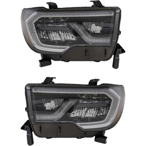 Headlight Pair/Set for Toyota Sequoia 2018-2022, Right Passenger and Left Driver Replacement