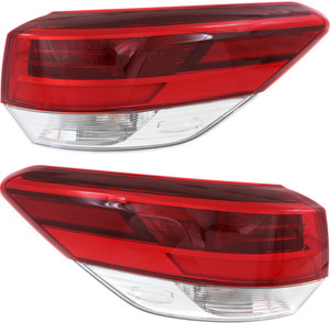 LED Tail Light Assembly Pair/Set for 2017 Toyota Highlander, Outer, Right Passenger and Left Driver Replacement