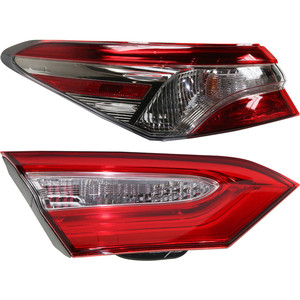 Tail Light Set for 2018-2020 Toyota Camry, Left Driver Side, Inner and Outer, Halogen, Replacement