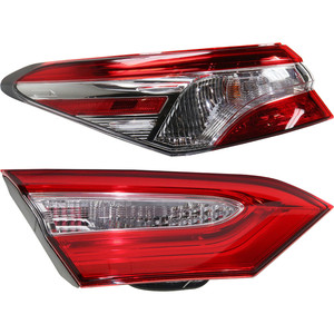 Tail Light Set for 2018-2020 Toyota Camry, Left Driver Side, Inner and Outer, Halogen Replacement